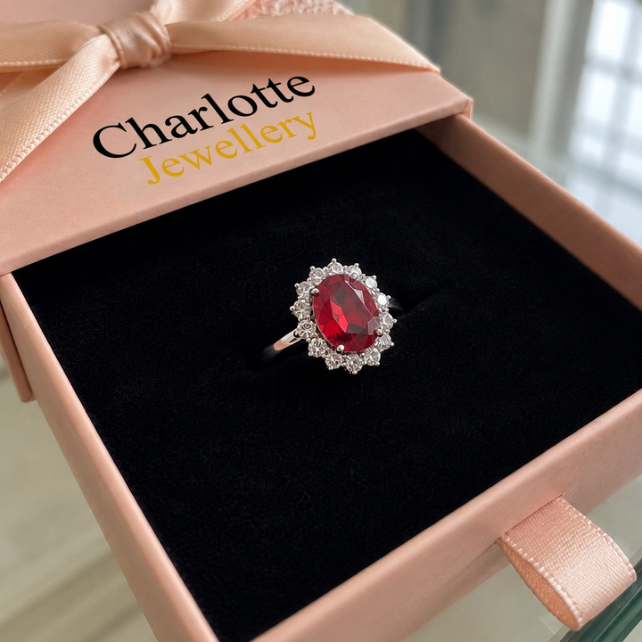 Scarlet Crown Ruby Ring | White Gold