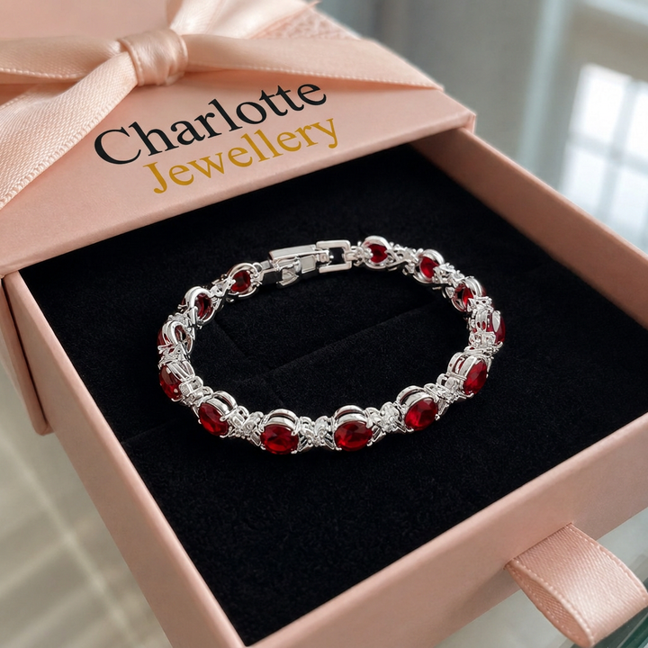 Ruby Vine Tennis Bracelet | White Gold