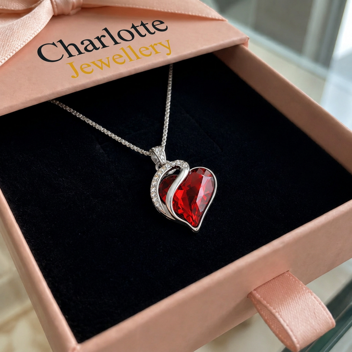 Infinite Heart Ruby Necklace | White Gold